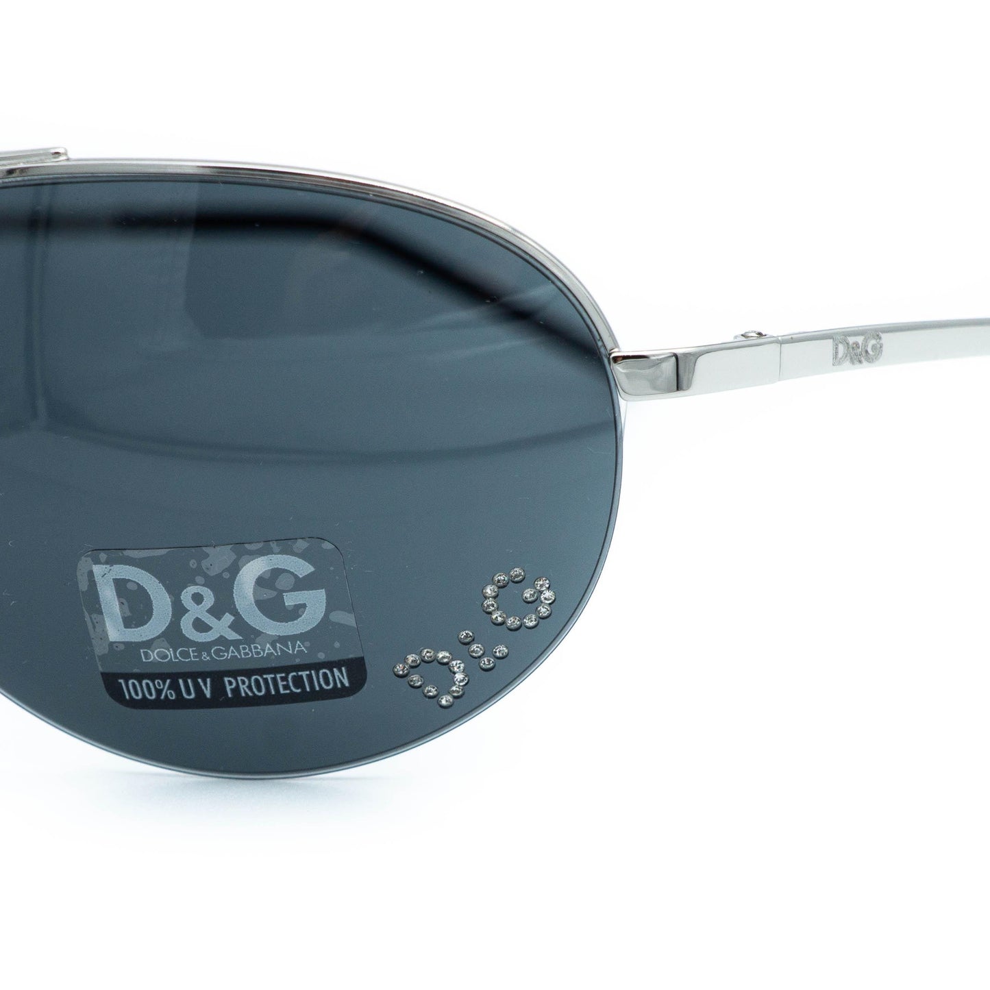 Dolce & Gabbana 2166 Silver Aviator Sunglasses Vintage