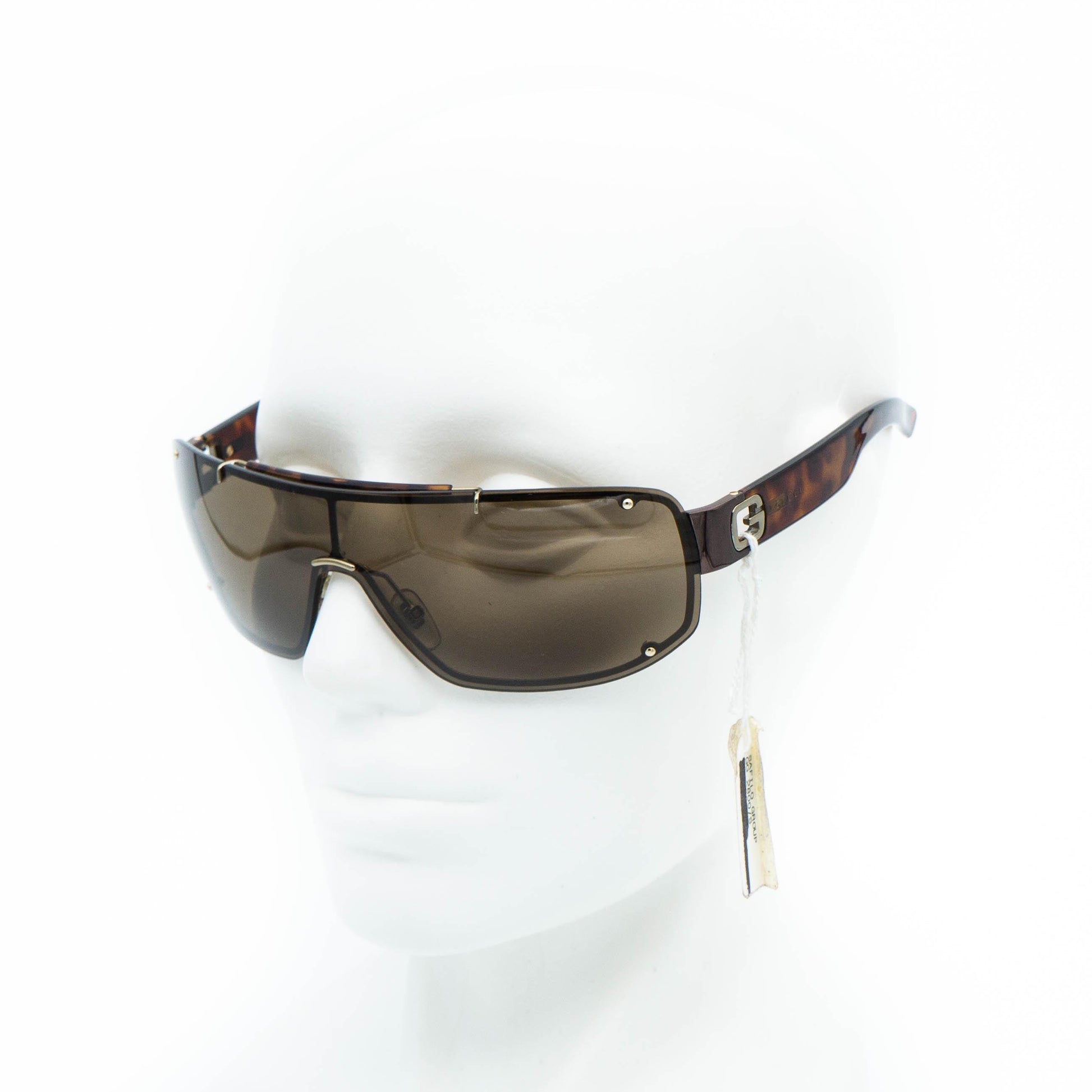 GUCCI GG 1582 brown shield mask vintage sunglasses