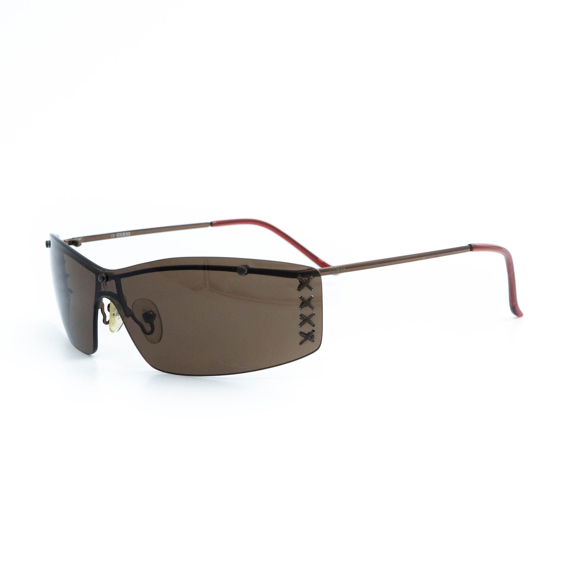 GUESS GU 6035 bronze brown shield sunglasses