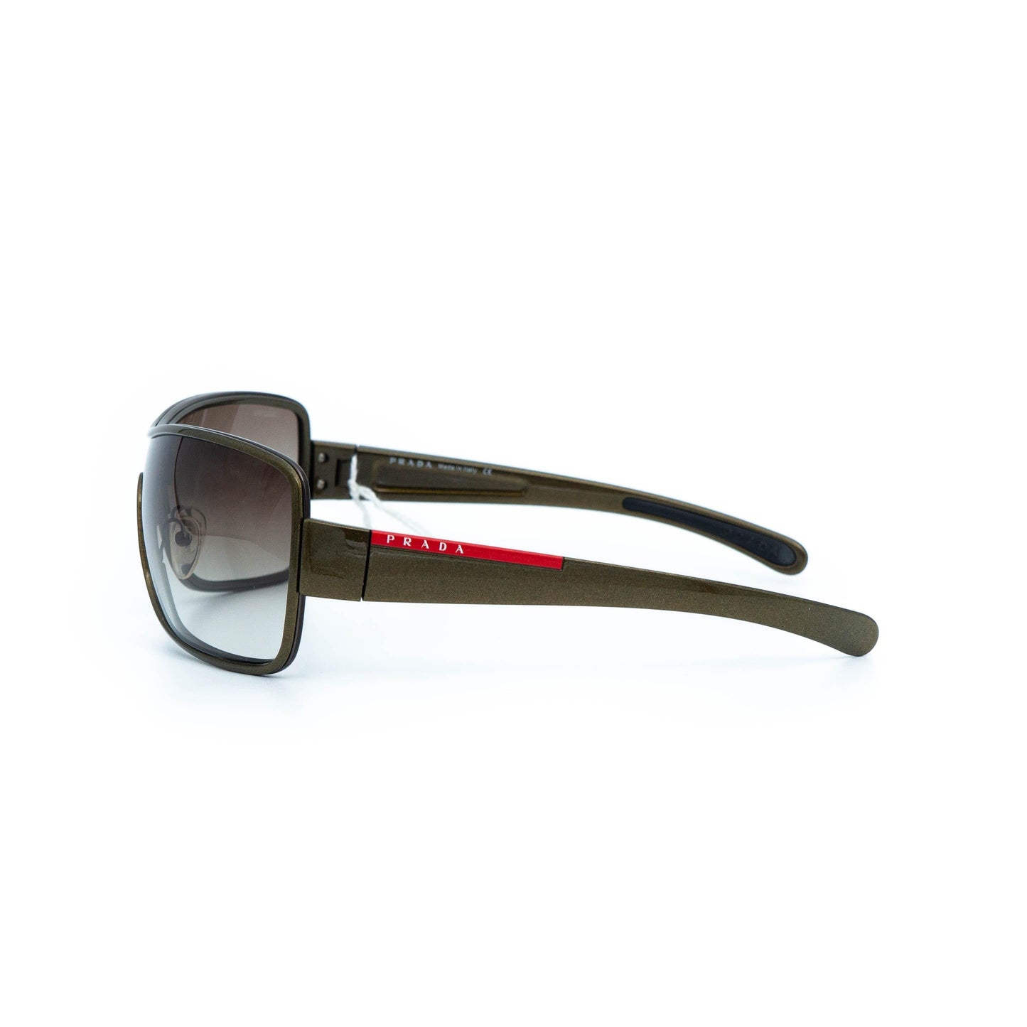 PRADA SPS 55G green khaki shield mask vintage sunglasses