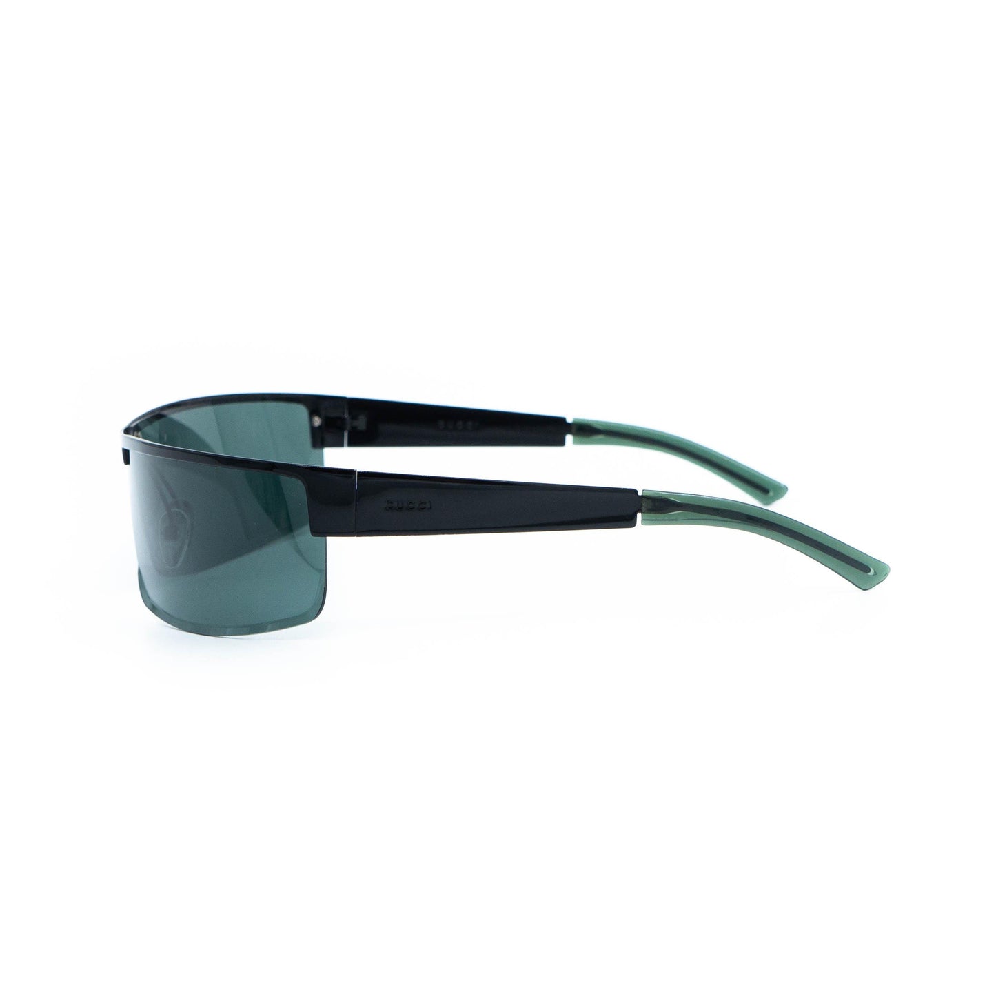 Gucci GG 1725/S black shield rimless vintage sunglasses front view