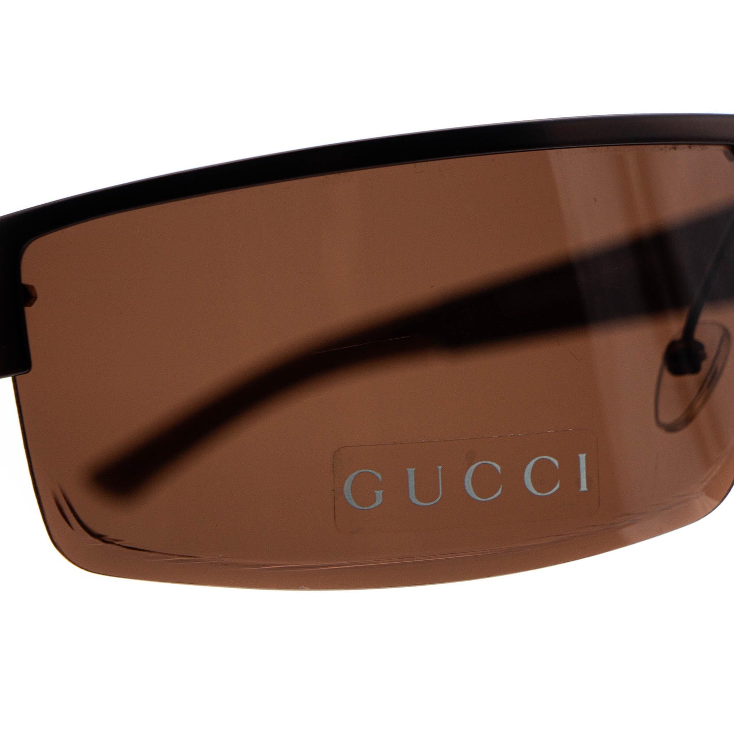 GUCCI GG 1725 Brown Metal Shield Sunglasses Vintage