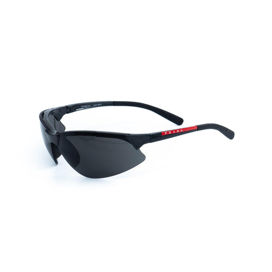Prada SPS04A black rimless sport sunglasses front view