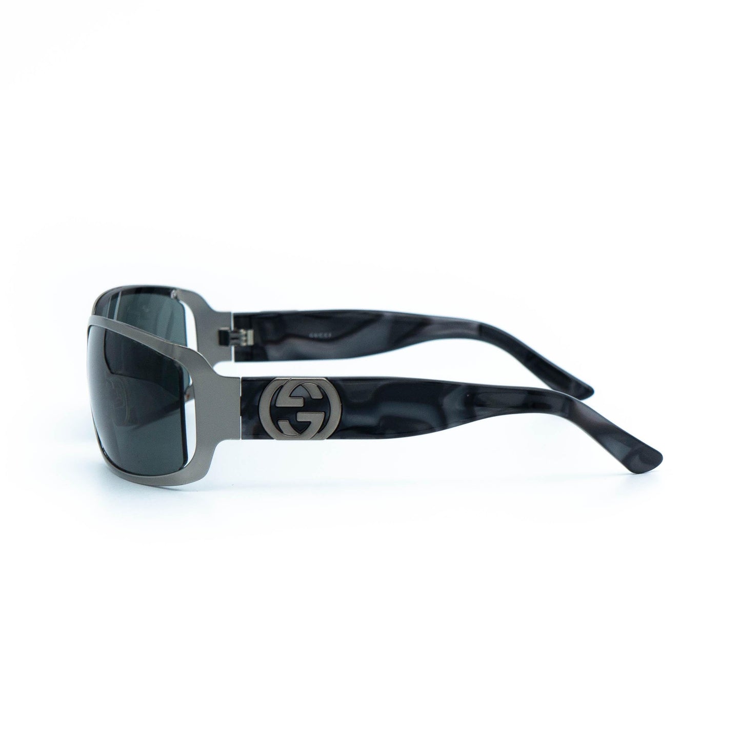 GUCCI GG 2798 silver gray wrap vintage sunglasses