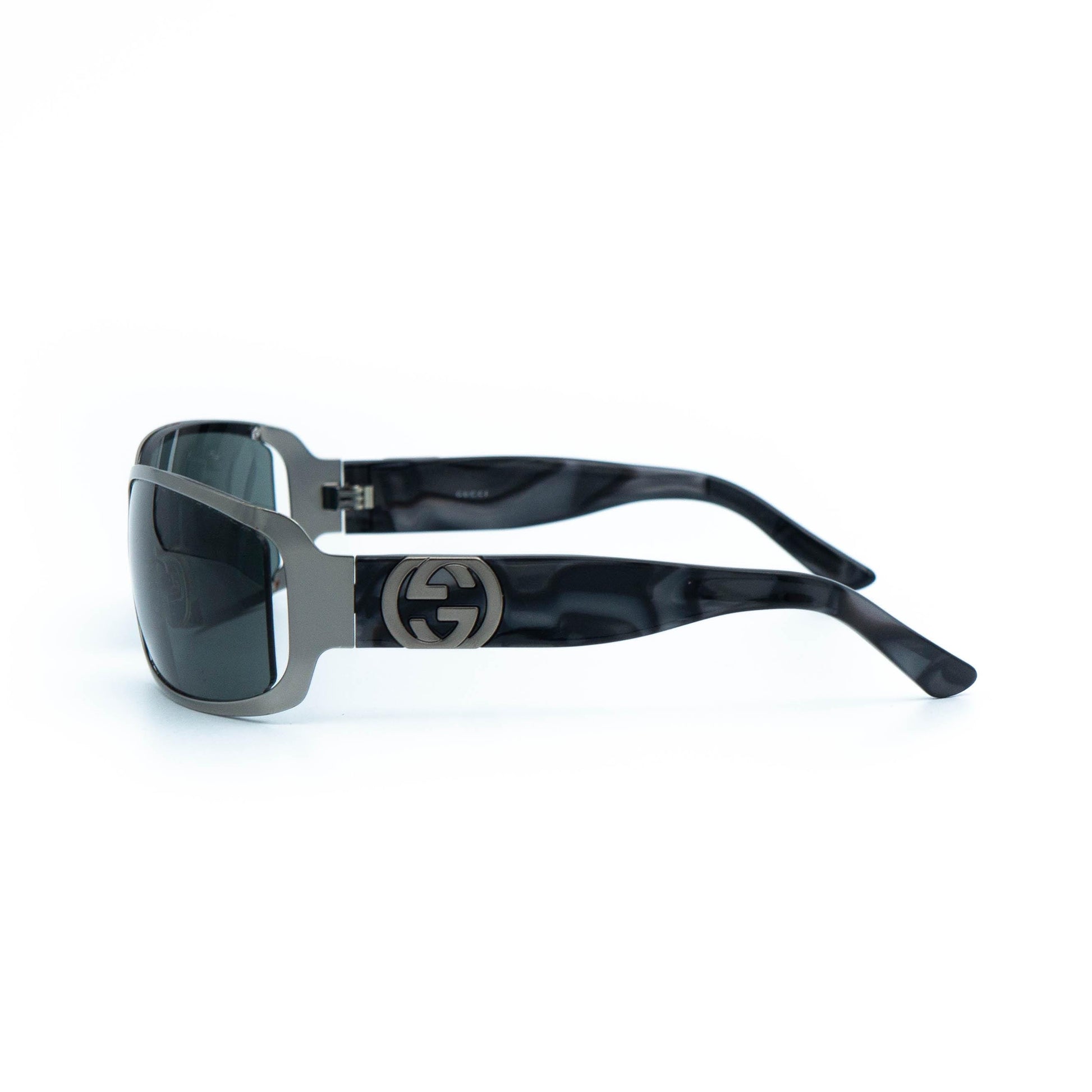 GUCCI GG 2798 silver gray wrap vintage sunglasses