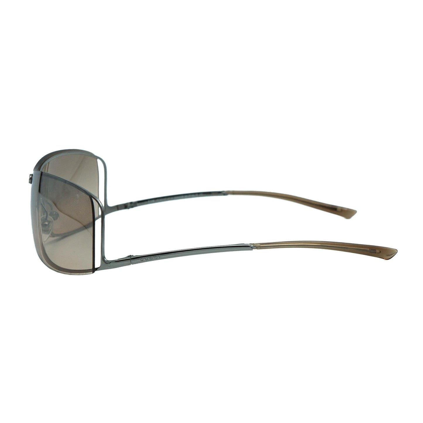 GUCCI GG 1709 Silver Shield Rimless Sunglasses Vintage 00s