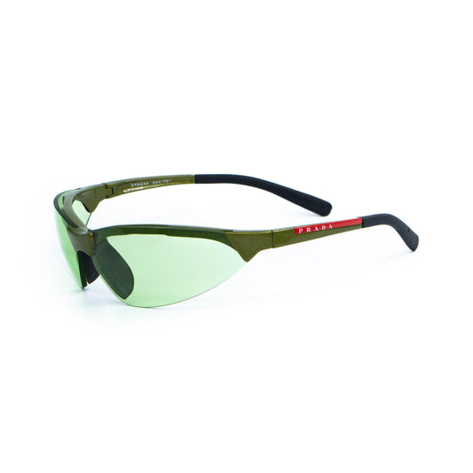 Prada SPS04A green rimless sport sunglasses front view