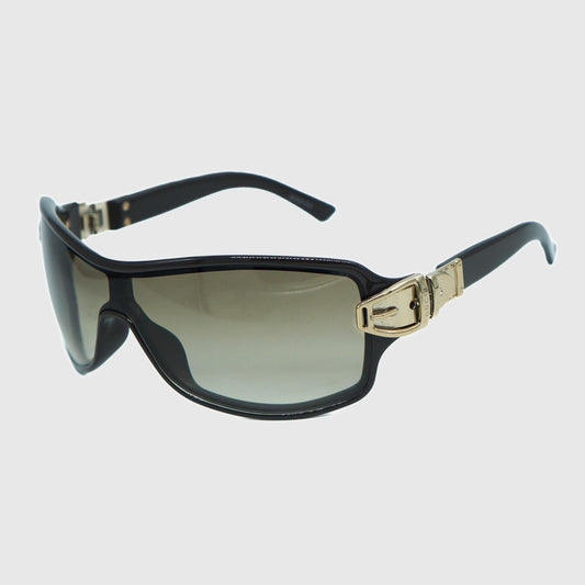 GUCCI GG 2590 Shield Black Gold Sunglasses Vintage 90s 00s