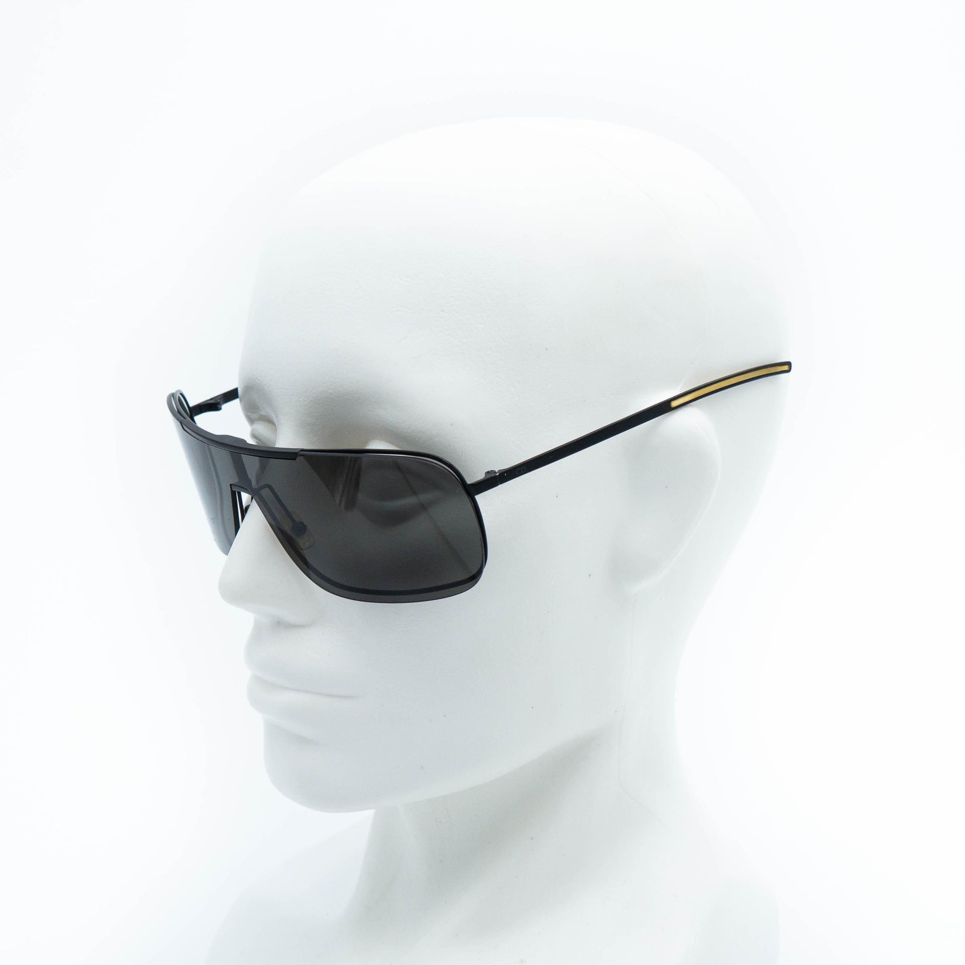 Dior black sunglasses on mannequin side view