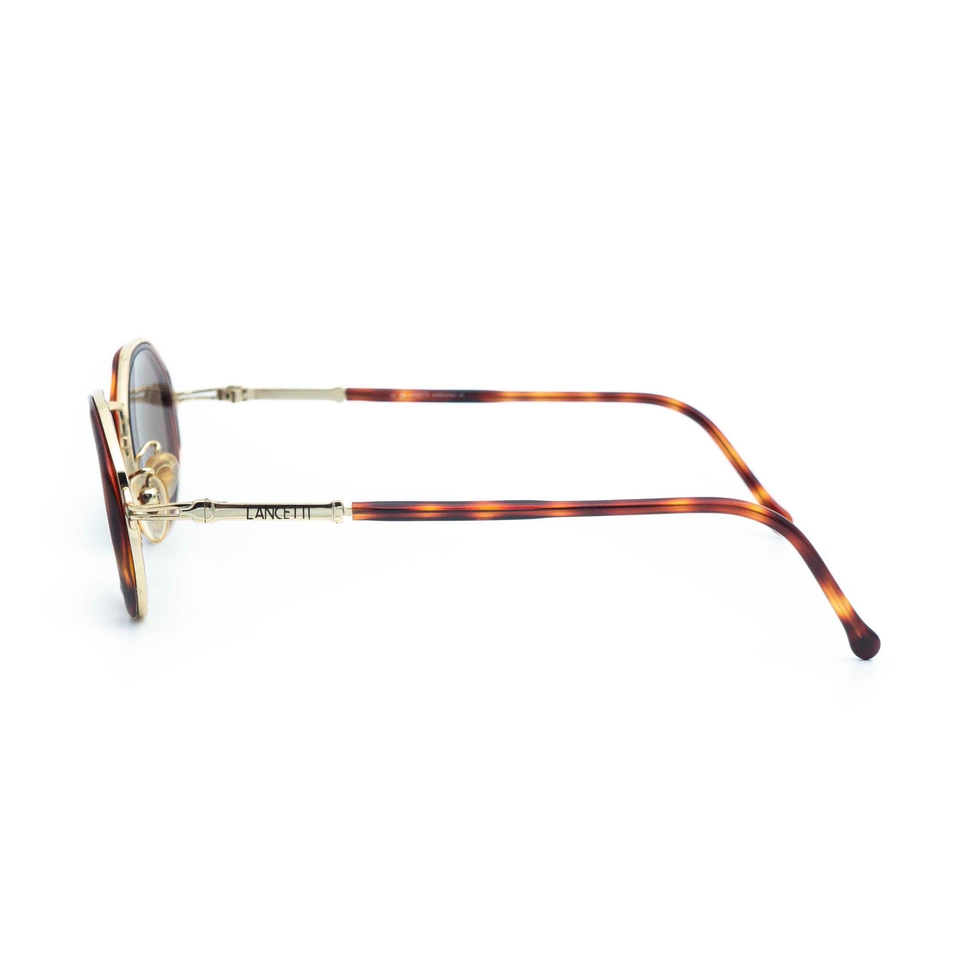 Lancetti 4542 round gold metal vintage sunglasses