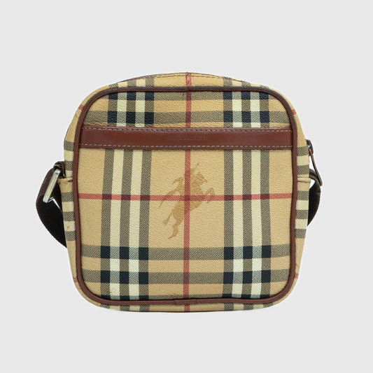 BURBERRY Check Monogram Square Crossbody Bag Vintage 90s 00s