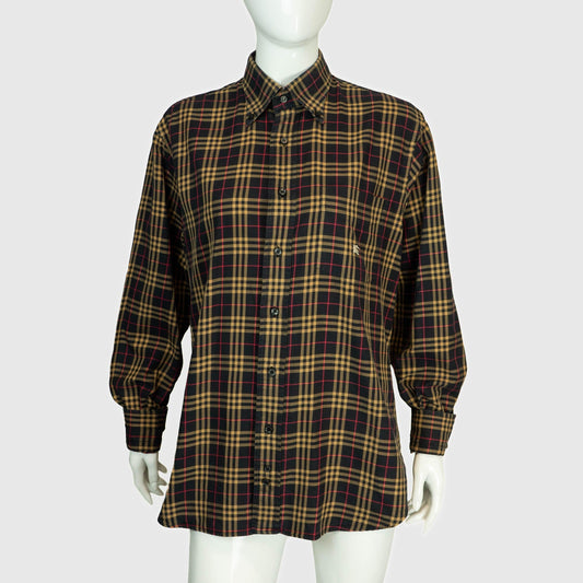 BURBERRY Check Monogram Shirt Black Vintage 00s