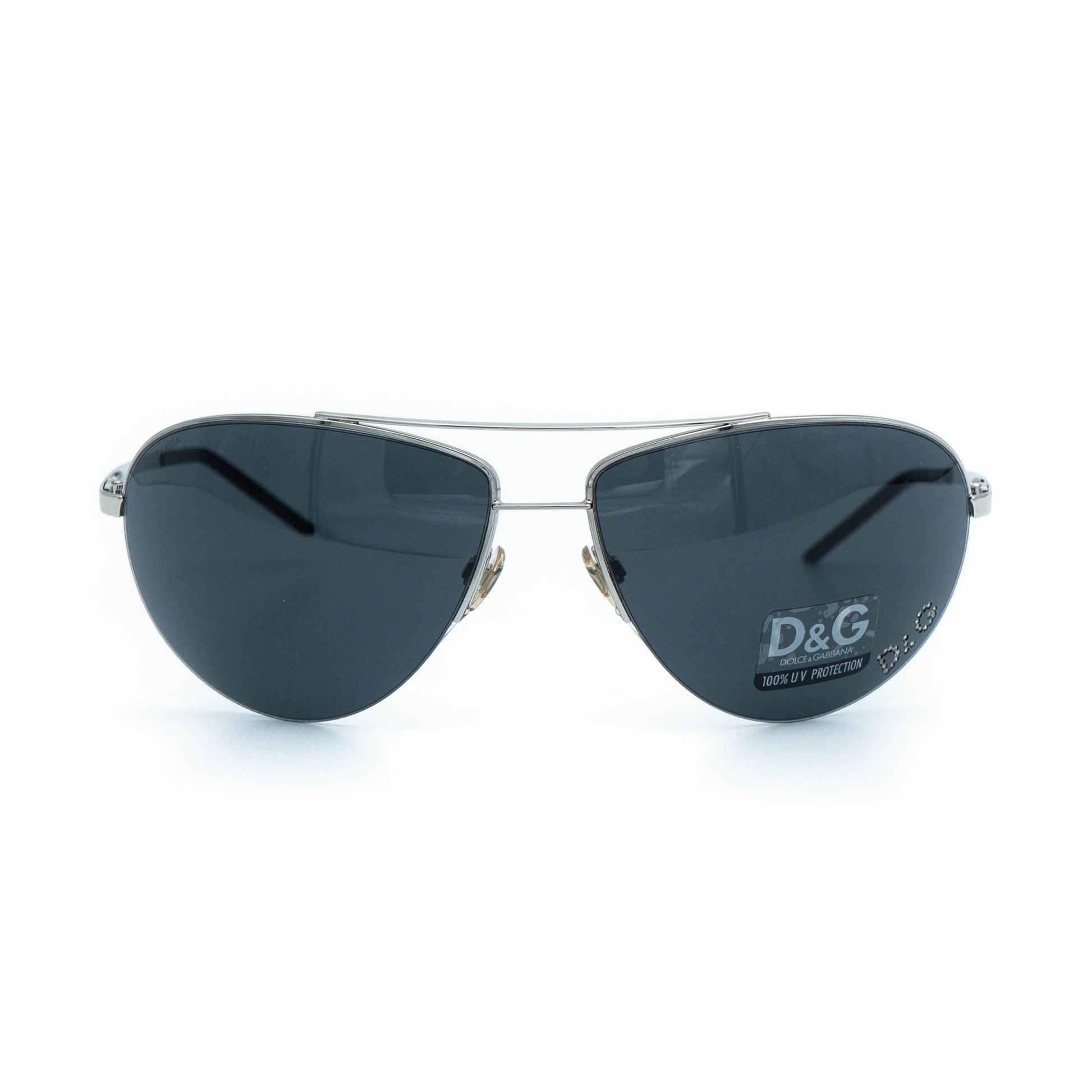 Dolce & Gabbana 2166 silver aviator vintage sunglasses