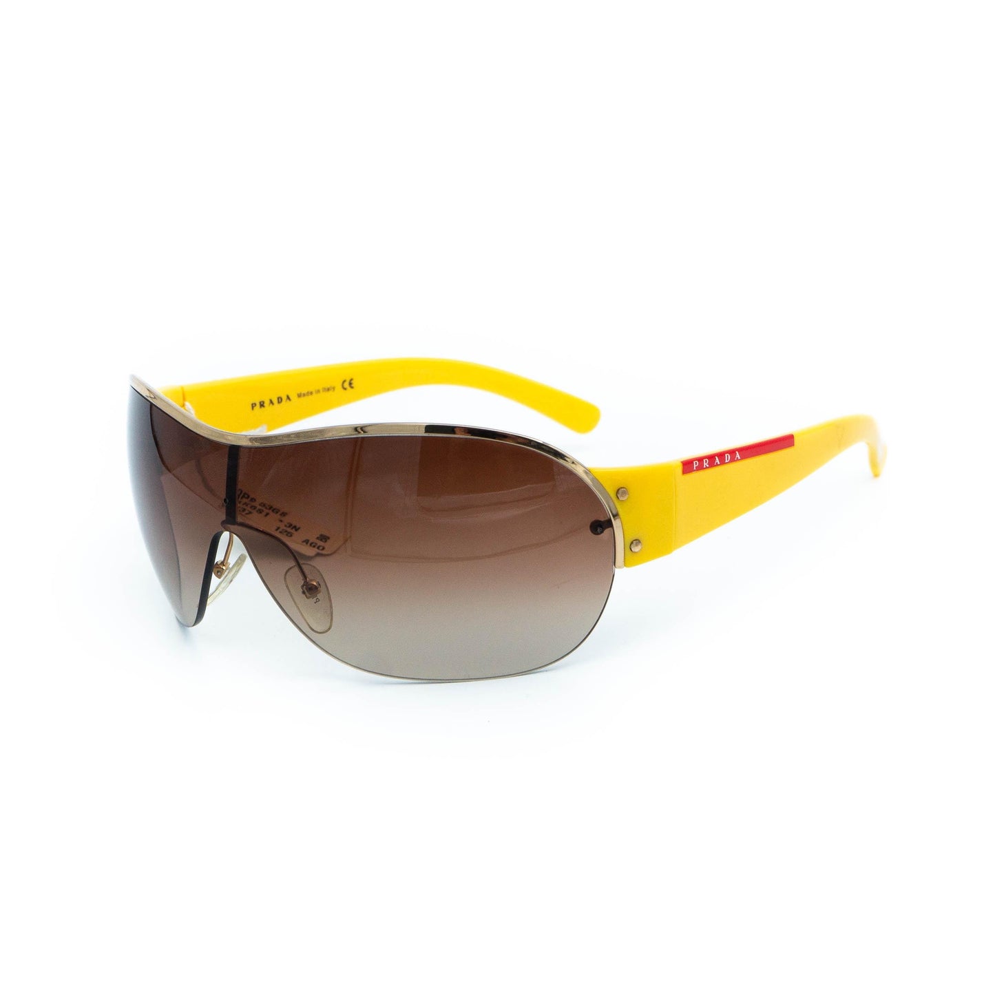 PRADA SPS 53G yellow mask shield vintage sunglasses