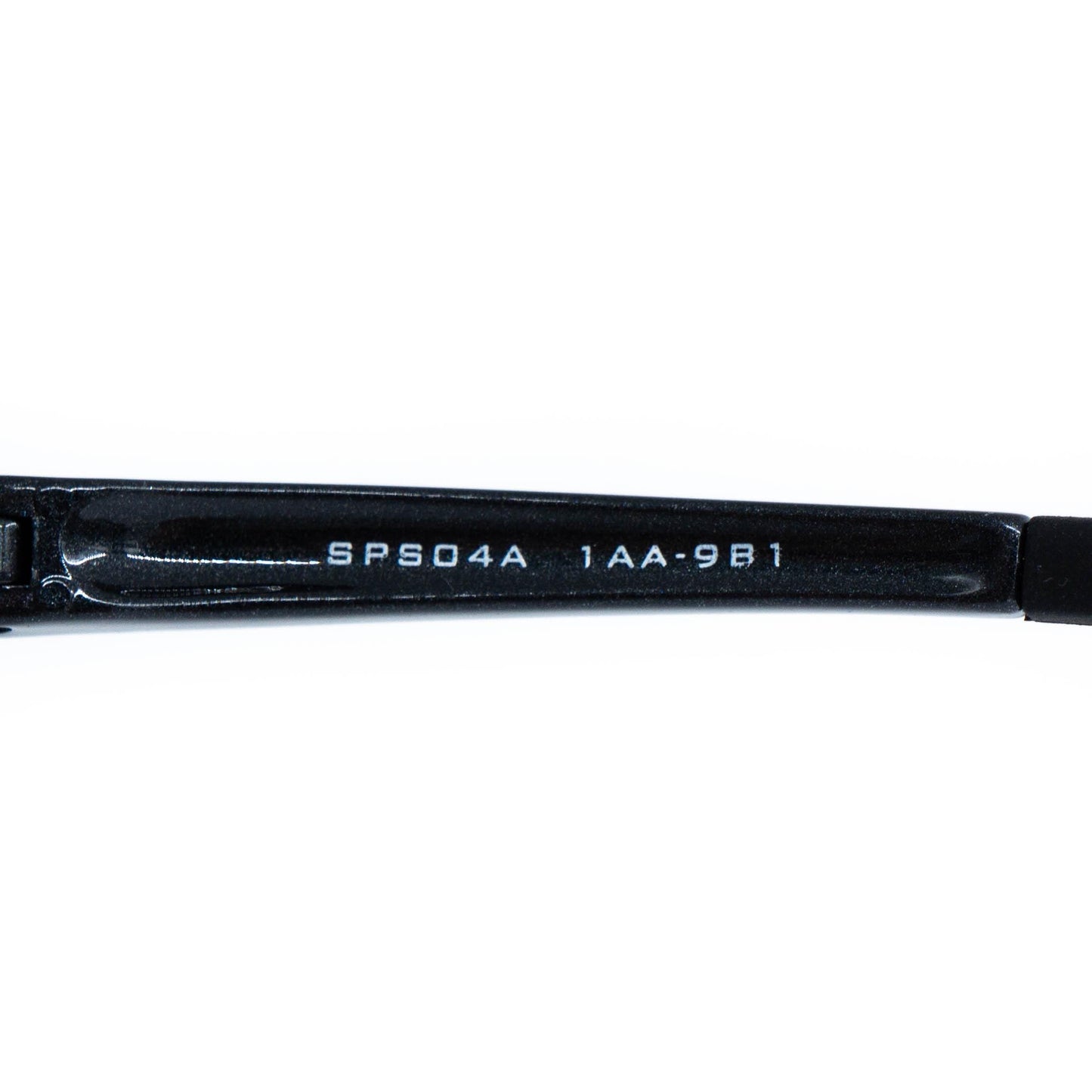 Prada SPS04A vintage sport sunglasses side engraving detail