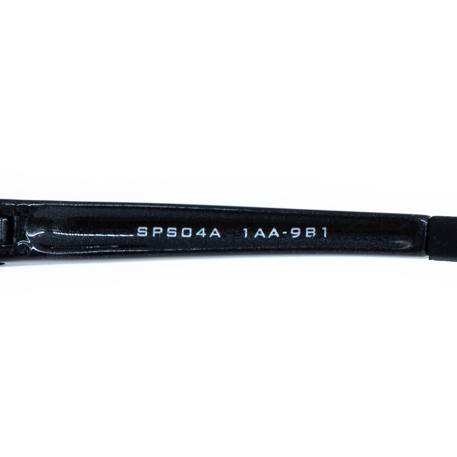 Prada SPS04A vintage sport sunglasses side engraving detail