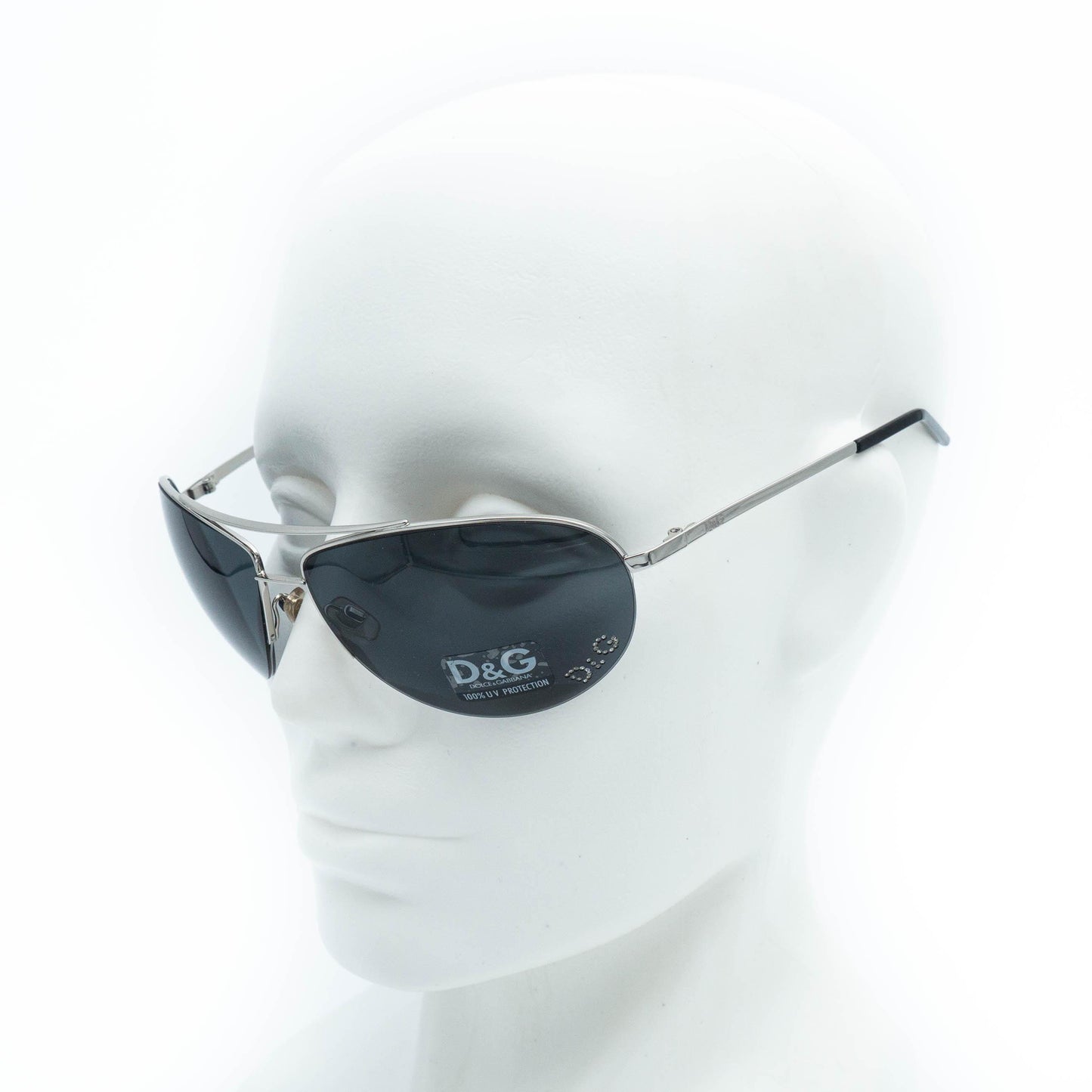 Dolce & Gabbana 2166 silver aviator vintage sunglasses