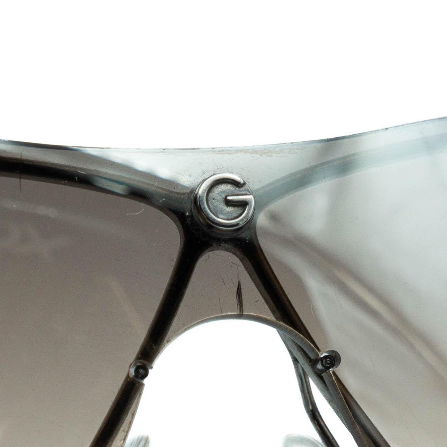 GUCCI GG 1709 Silver Shield Rimless Sunglasses Vintage 00s