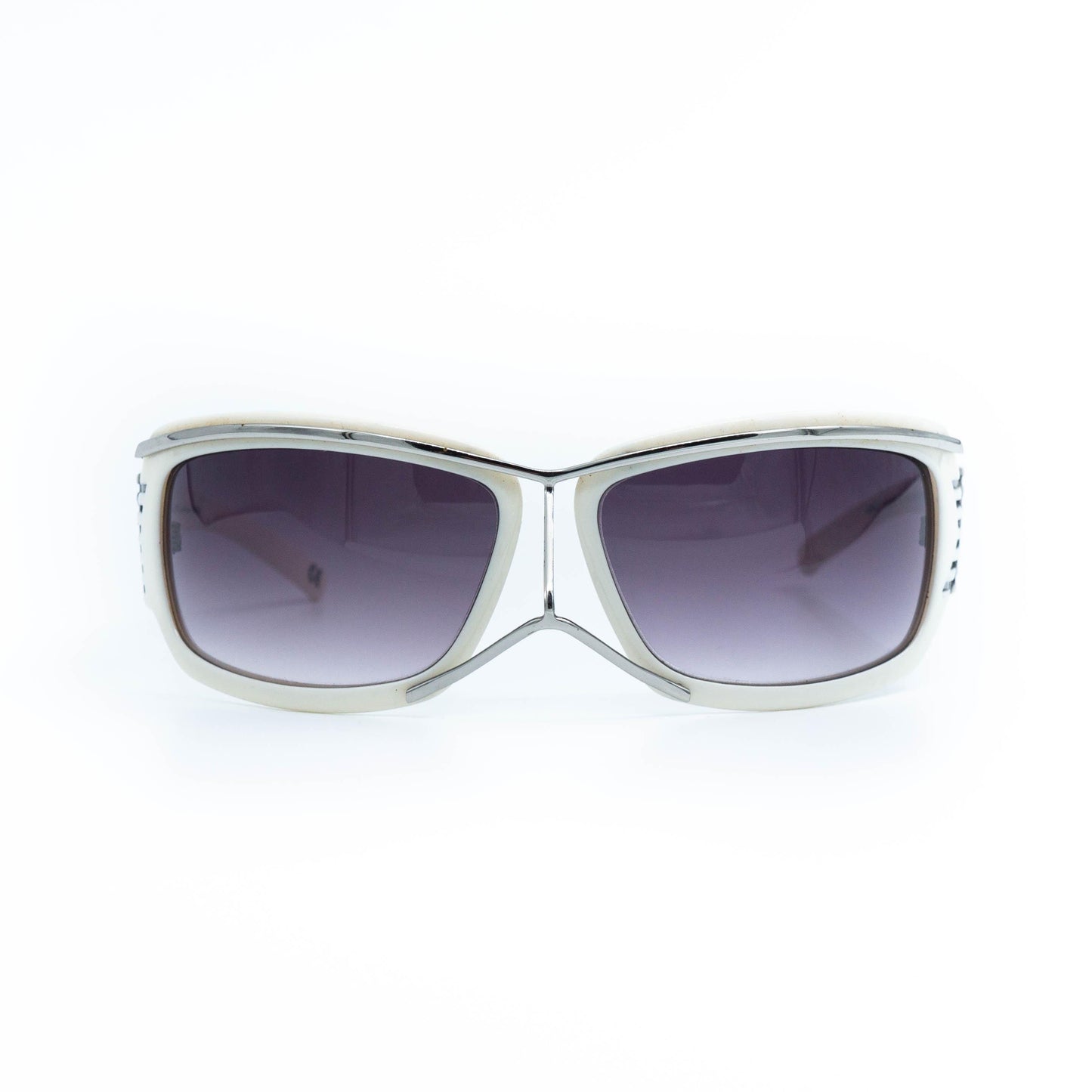 Vidi Vici Archimede white wire nose vintage sunglasses front view