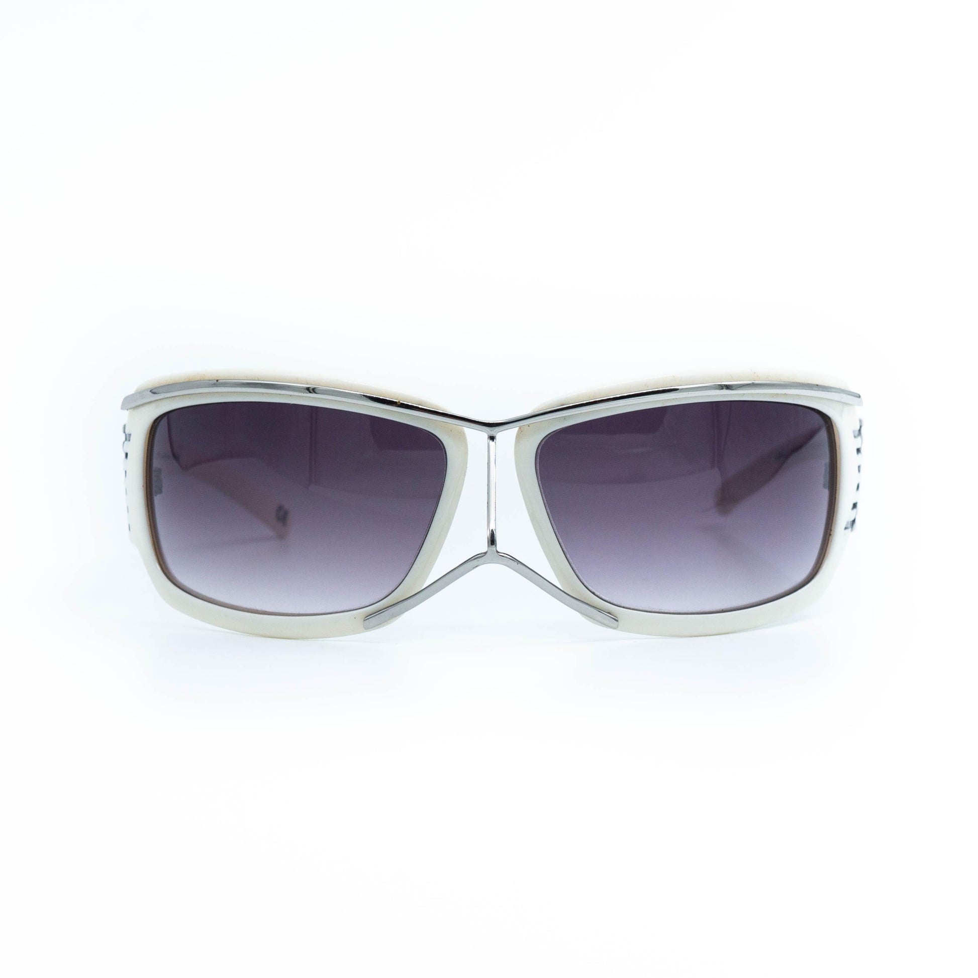 Vidi Vici Archimede white wire nose vintage sunglasses front view