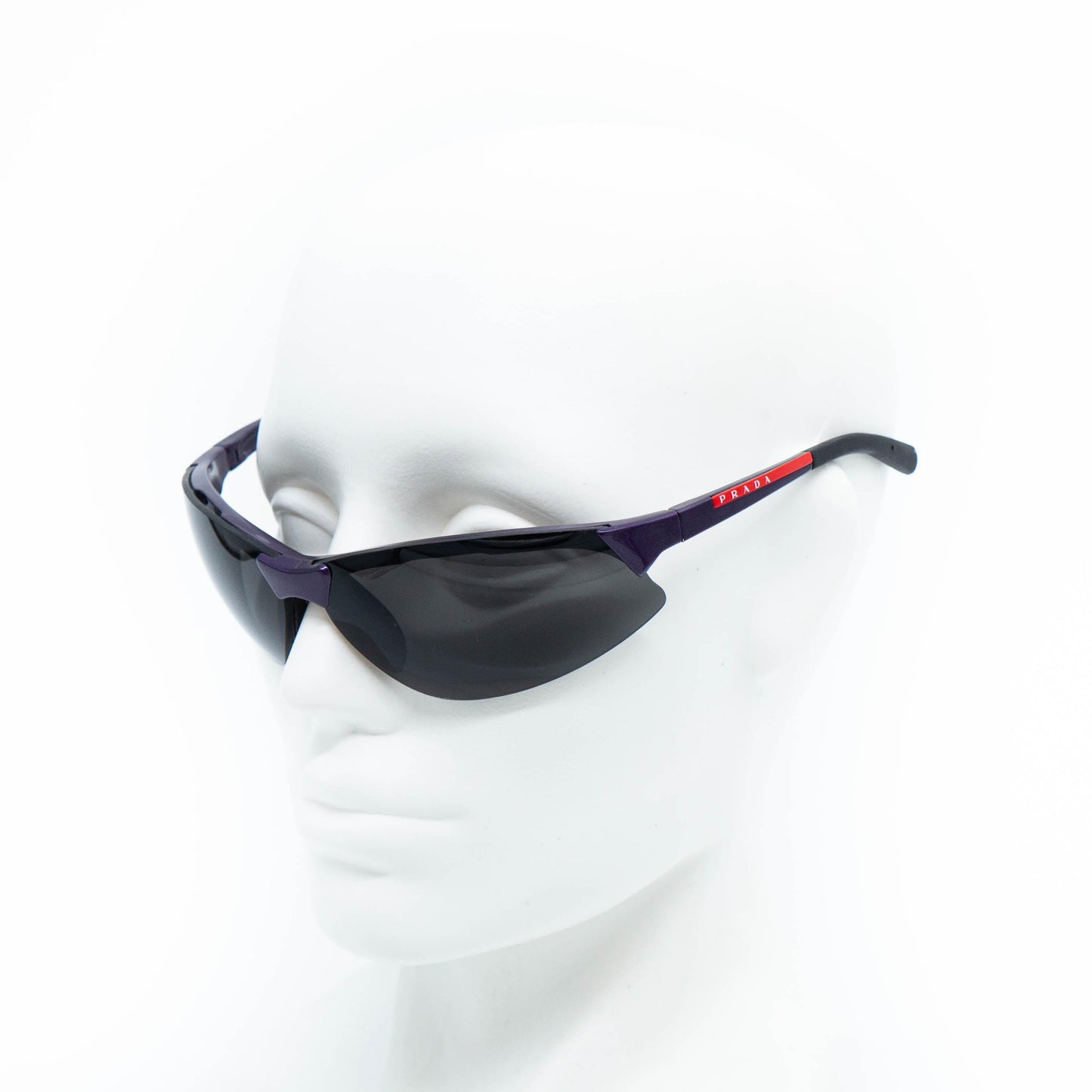 Prada SPS04A purple sunglasses on mannequin
