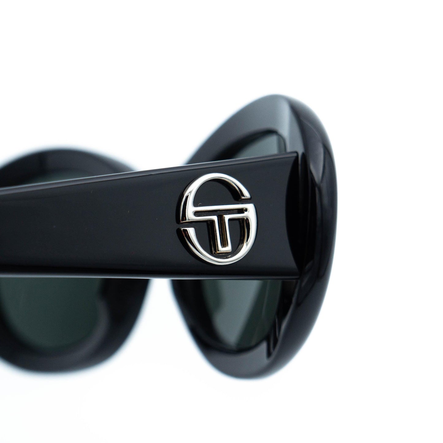 Sergio Tacchini ST 1538-S Black Oval Sunglasses Vintage