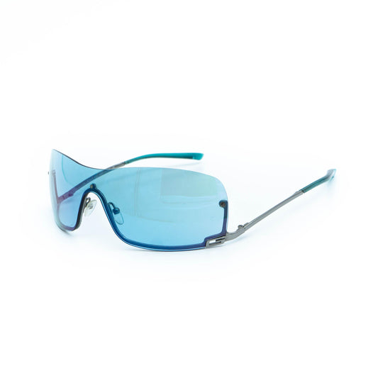 GUCCI GG 1690 blue shield rimless vintage sunglasses