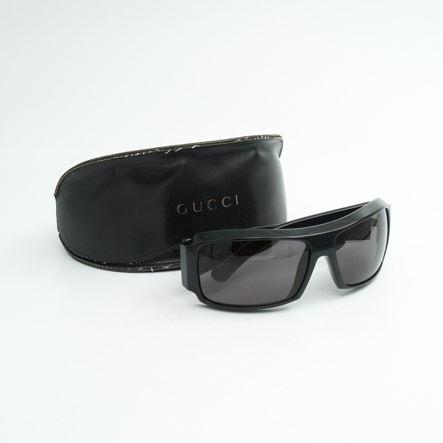 GUCCI GG 1559 Logo Black Wrap Sunglasses Vintage 90s 00s