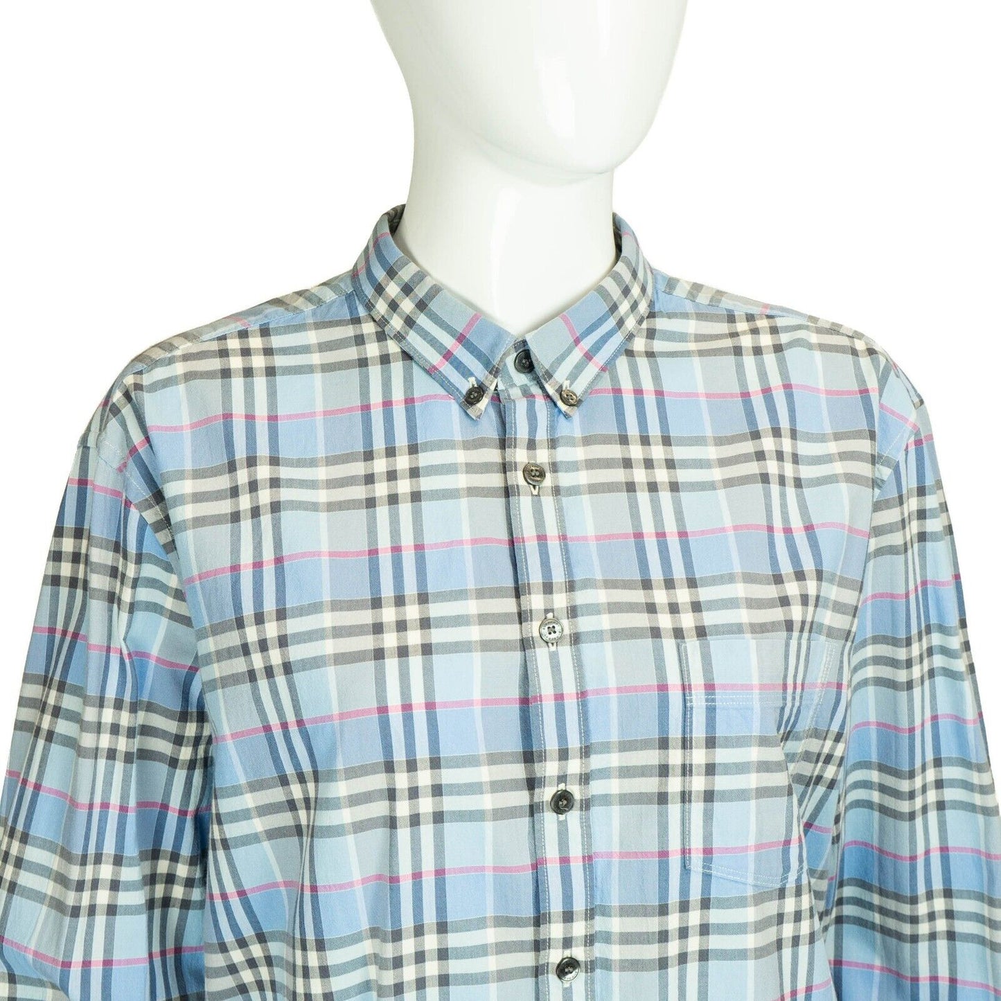 BURBERRY BRIT Check Blue Monogram Shirt VIntage 00s