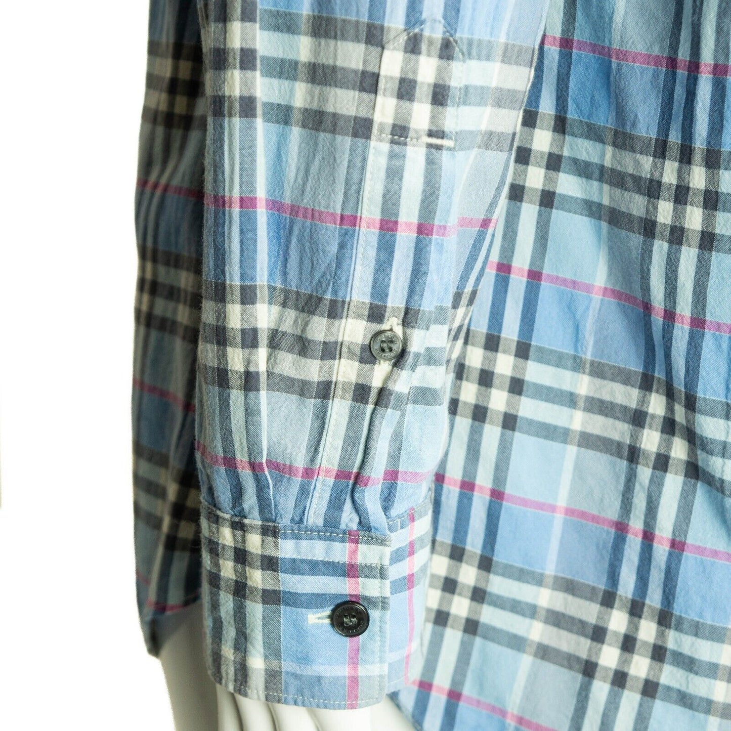 BURBERRY BRIT Check Blue Monogram Shirt VIntage 00s