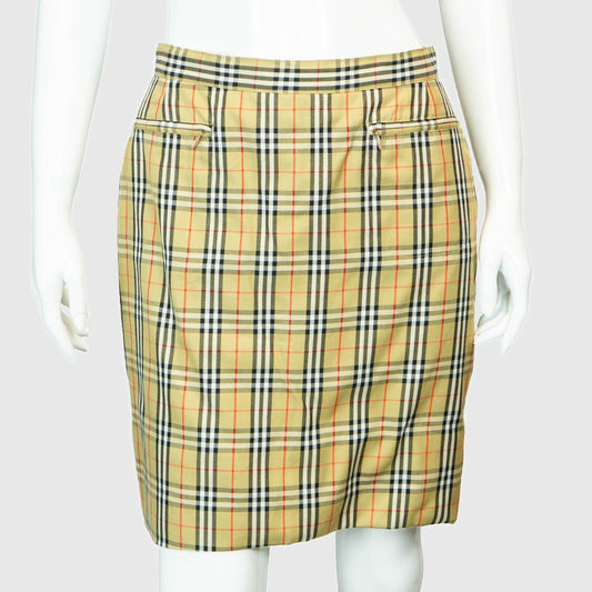 BURBERRY Check Monogram Skirt Vintage 90s 00s