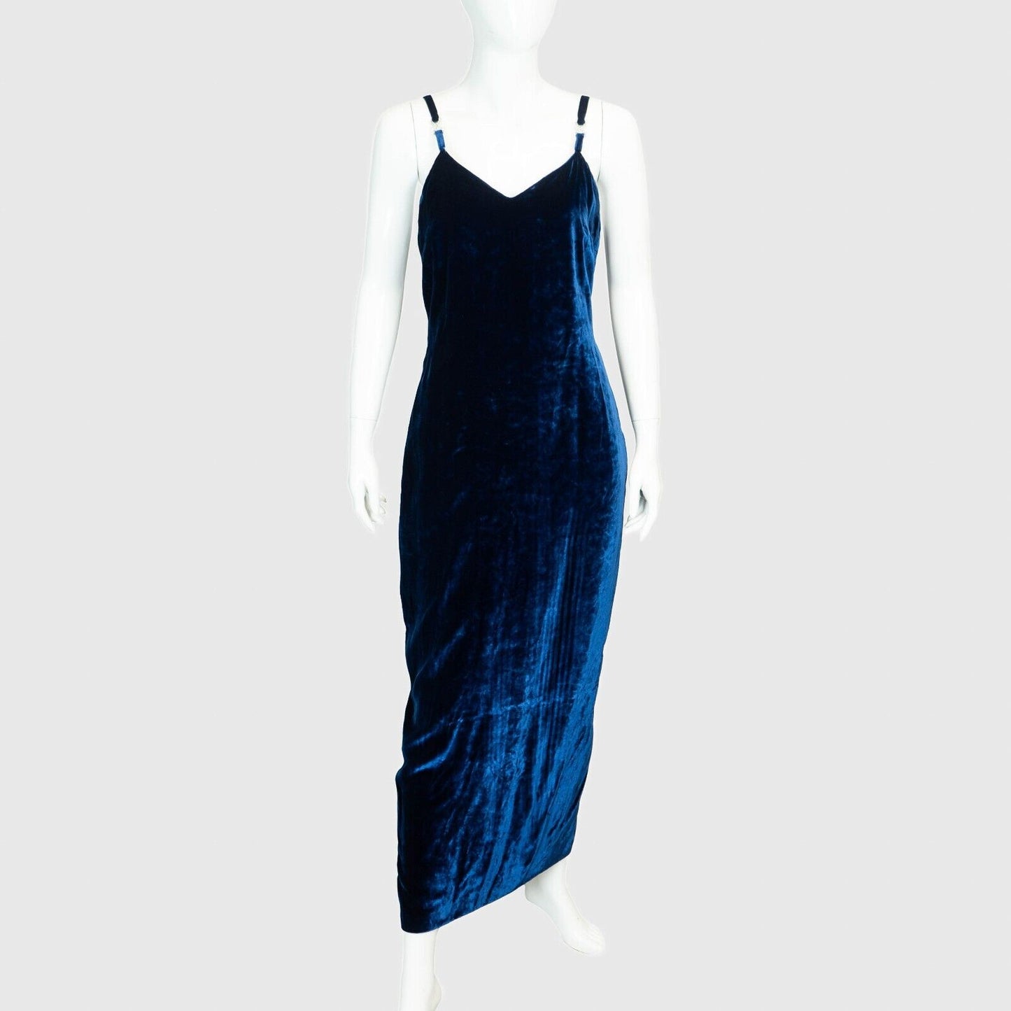 VERSUS Gianni Versace Velvet Evening Dress Blue Vintage 80s 90s