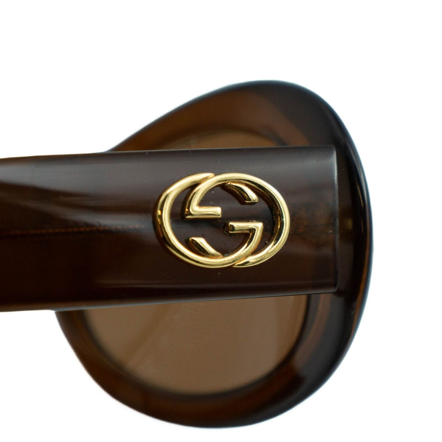 GUCCI GG 2400/N/S Logo Brown Round Sunglasses Vintage 90s 00s