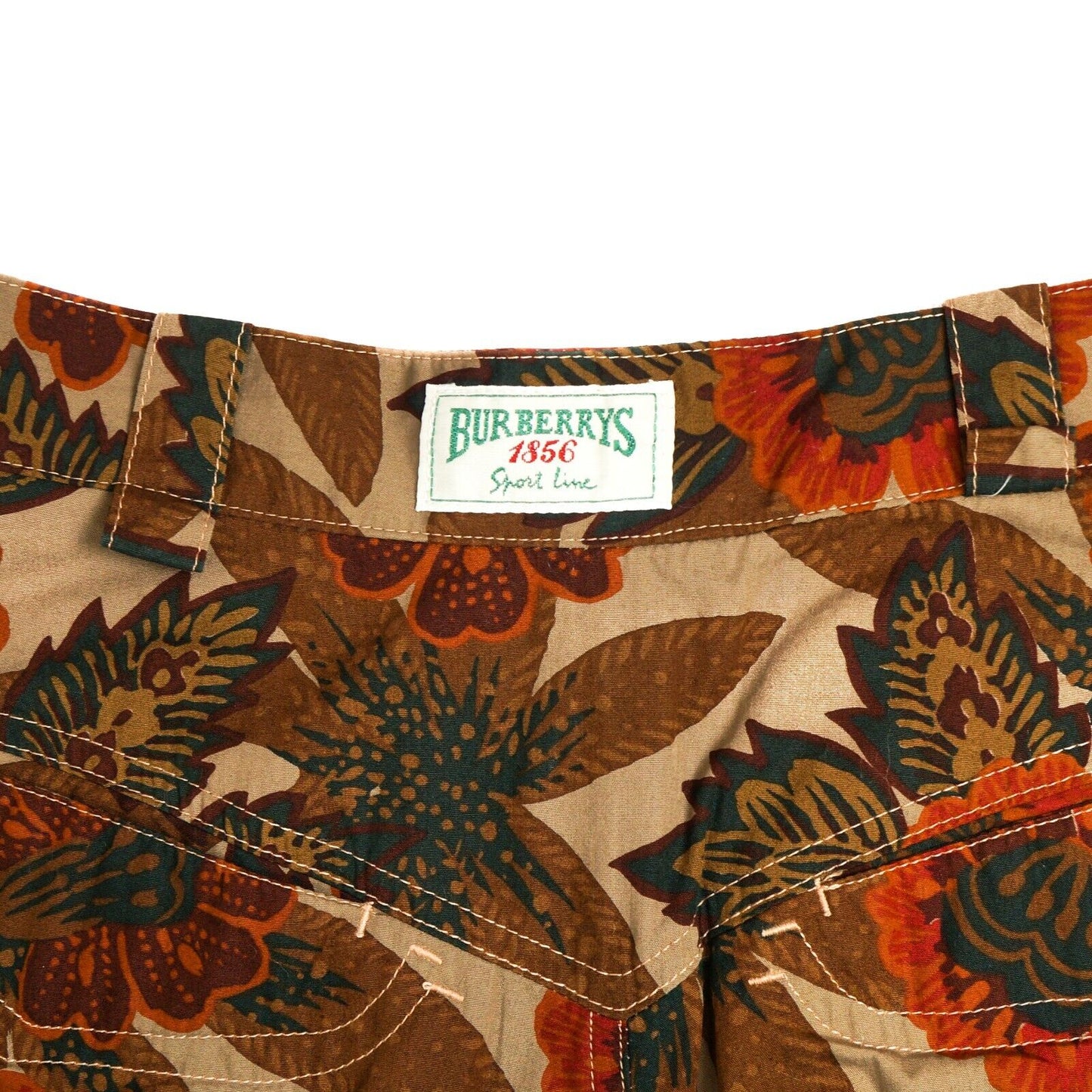 BURBERRY Pants Flower Print Brown Vintage 90s