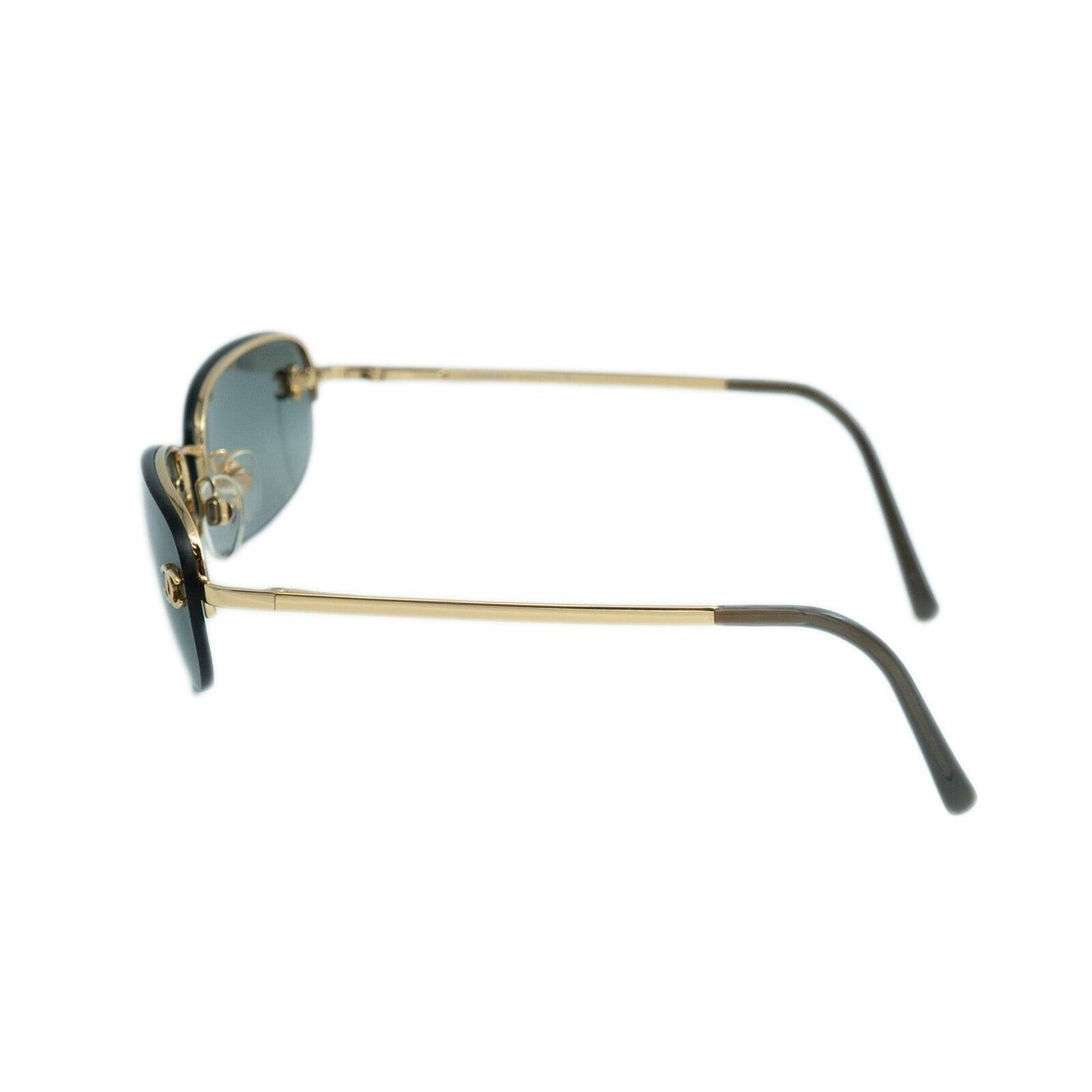 CHANEL 4099 CC Logo Gold Oval Rimless Sunglasses Vintage 90s 00s