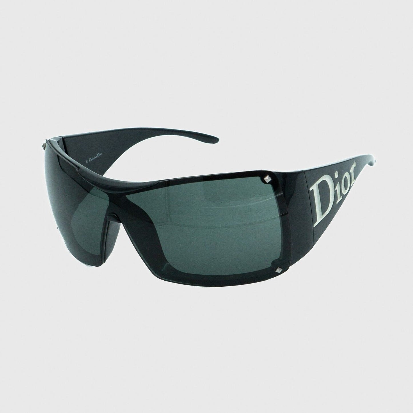 Christian DIOR OVERSHINE 2 Shield Mask Black Sunglasses Vintage 90s 00s