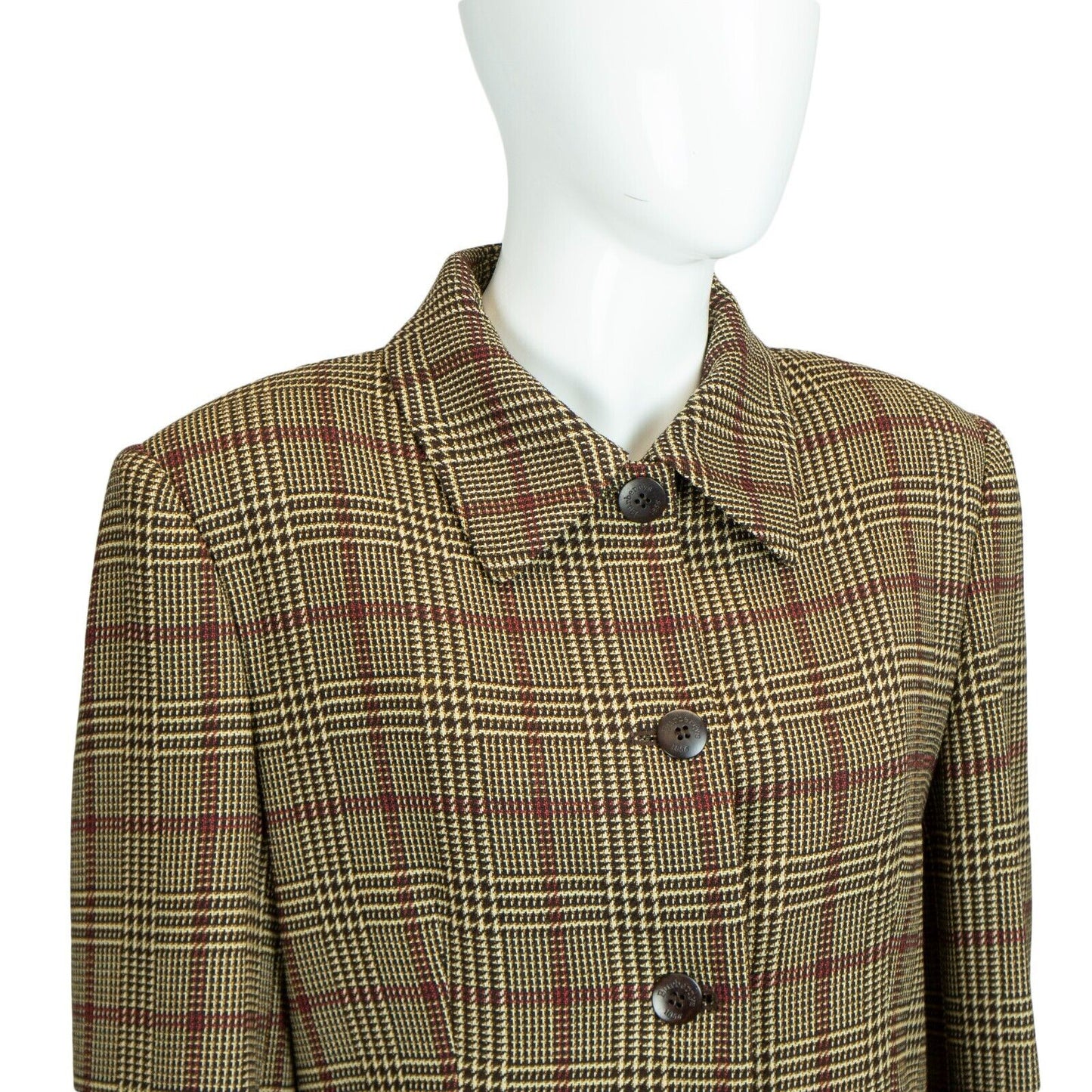 Burberry Setup Skirt Suit Wool Jacket Skirt Brown Vintage 90s