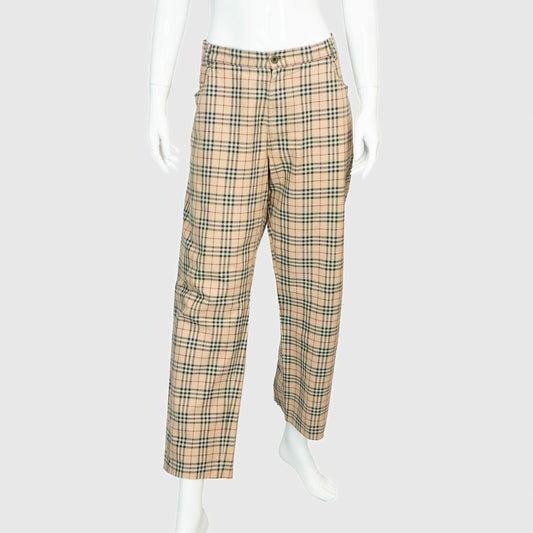 BURBERRY Check Monogram Pants Men Vintage 00s Size 38