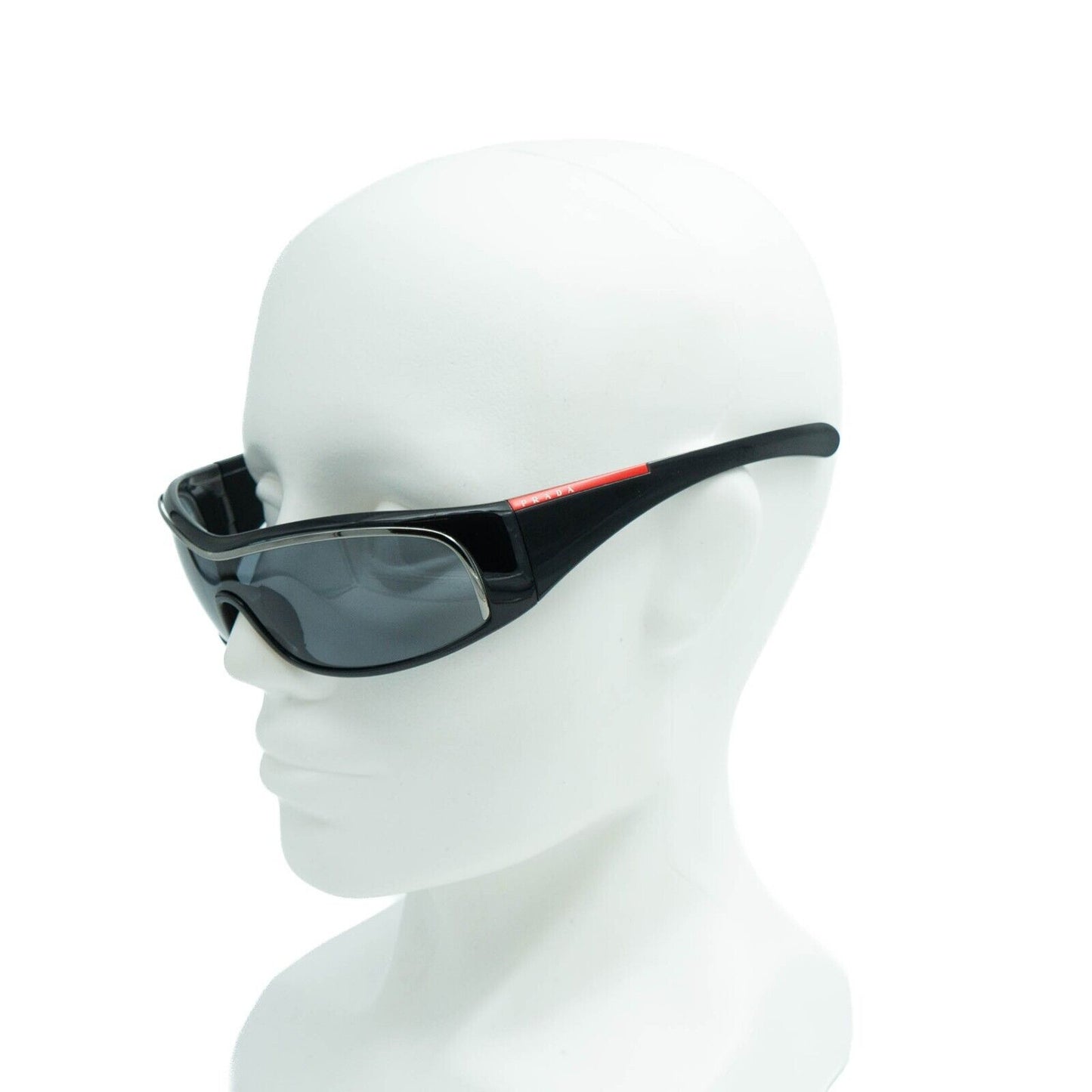 PRADA SPS 05F Black Shield Mask Sunglasses Vintage 00s