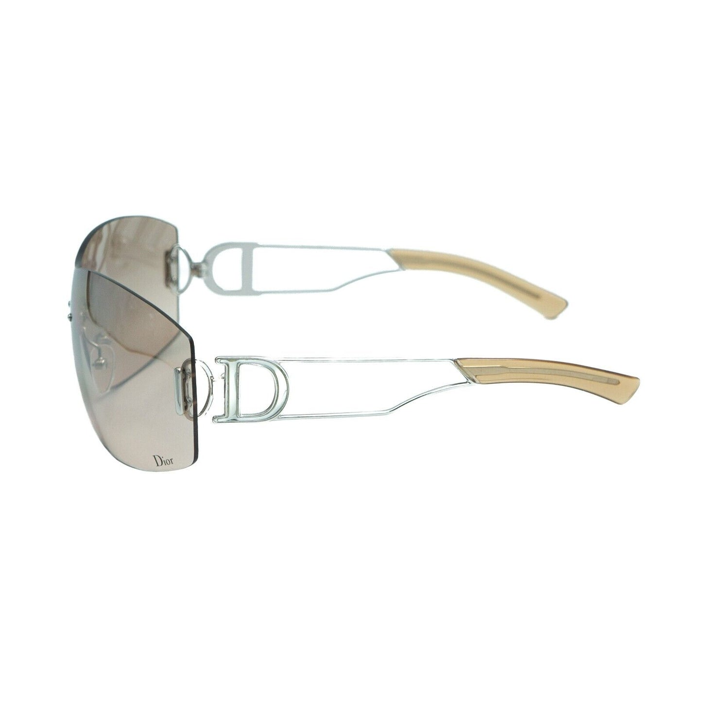 Christian DIOR Play Dior Shield Silver Rimless Sunglasses Vintage 00s