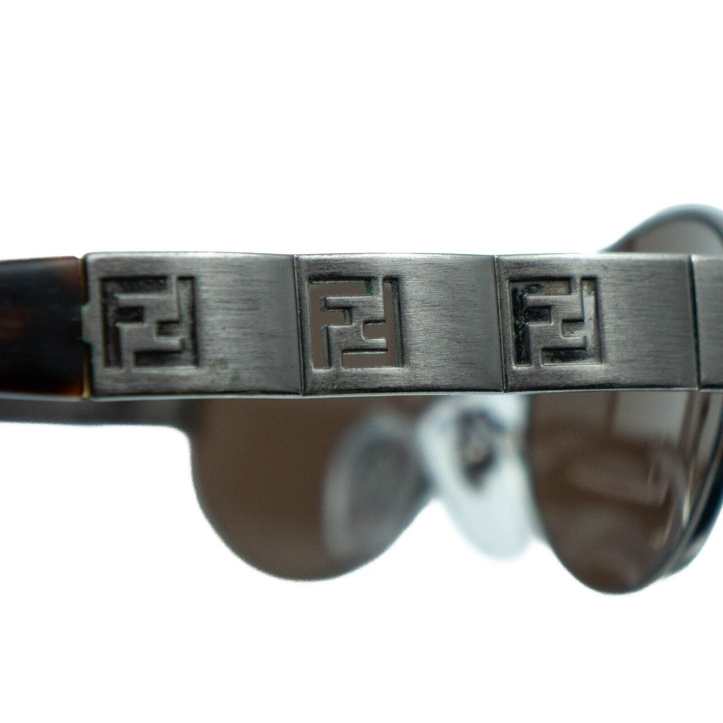 FENDI SL 7158 Logo Oval Siver Sunglasses Vintage 90s