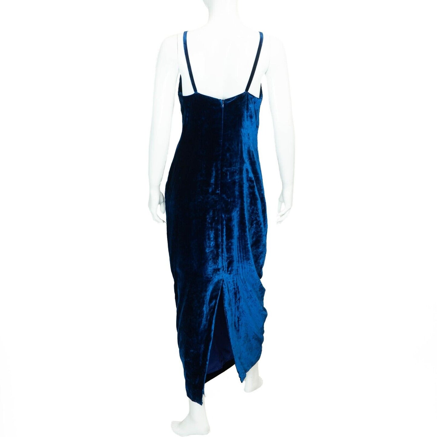 VERSUS Gianni Versace Velvet Evening Dress Blue Vintage 80s 90s