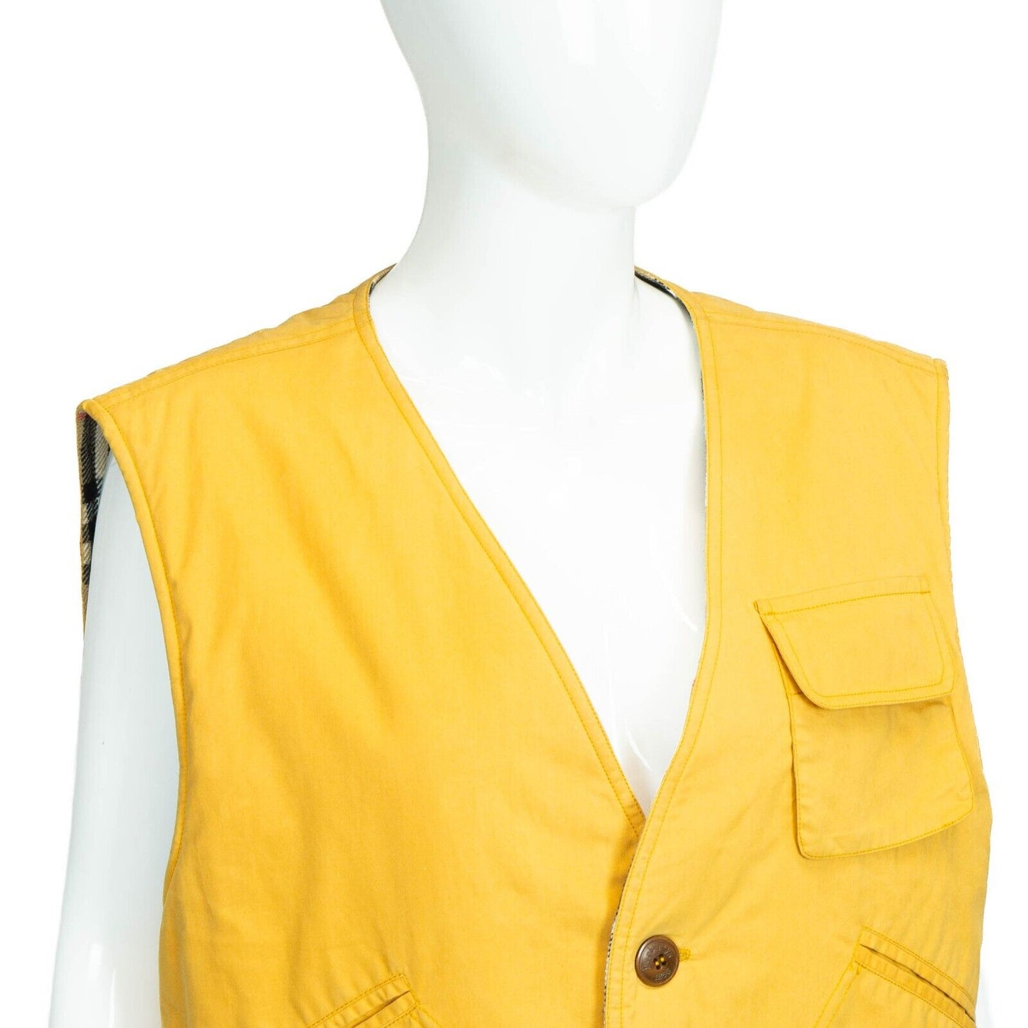 BURBERRY Men Yellow Vest Vintage 90s