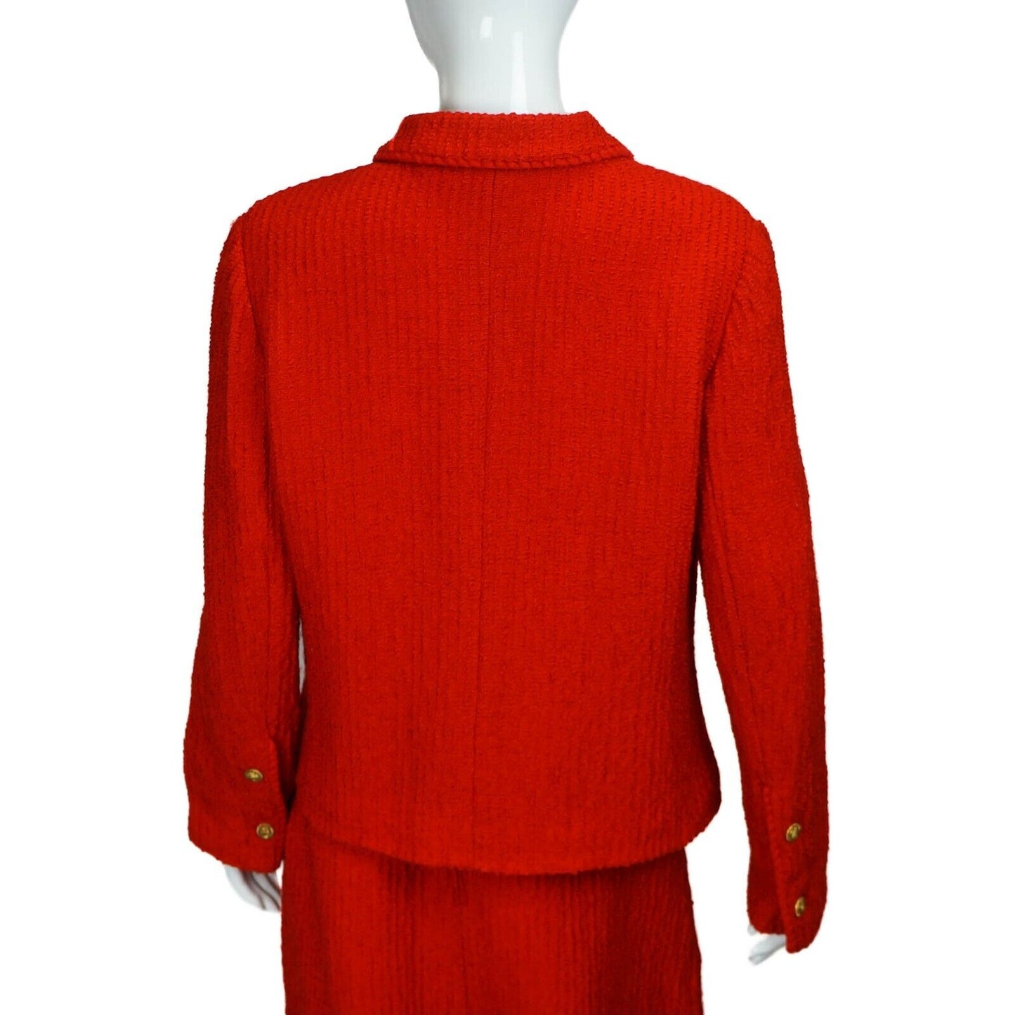 CHANEL Boutique 19781985 Red Tweed Cropped Jacket  Skirt Suit Vintage