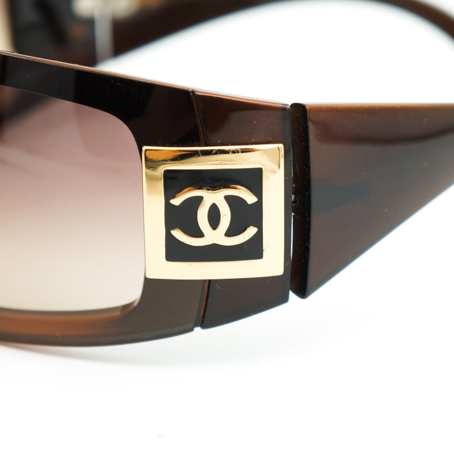 CHANEL 5085 Wrap Mask Brown Sunglasses Vintage 90s 00s