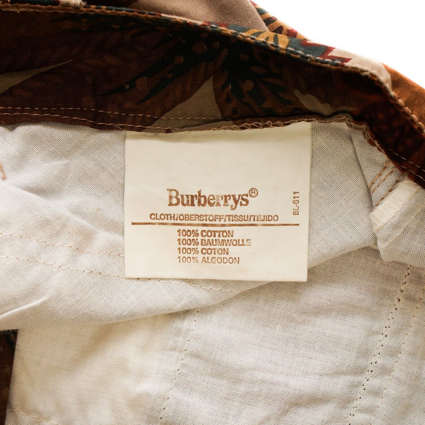 BURBERRY Pants Flower Print Brown Vintage 90s