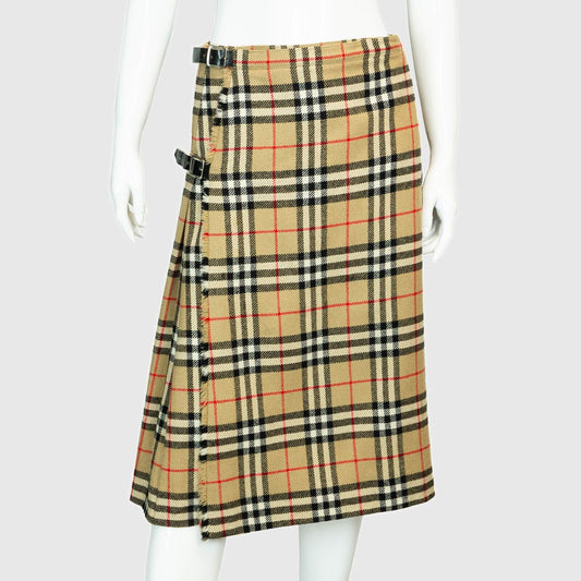 BURBERRY Check Monogram Skirt Vintage 80s 90s