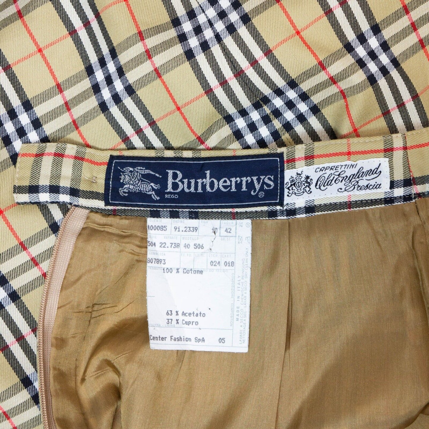 BURBERRY Check Monogram Skirt Vintage 90s 00s