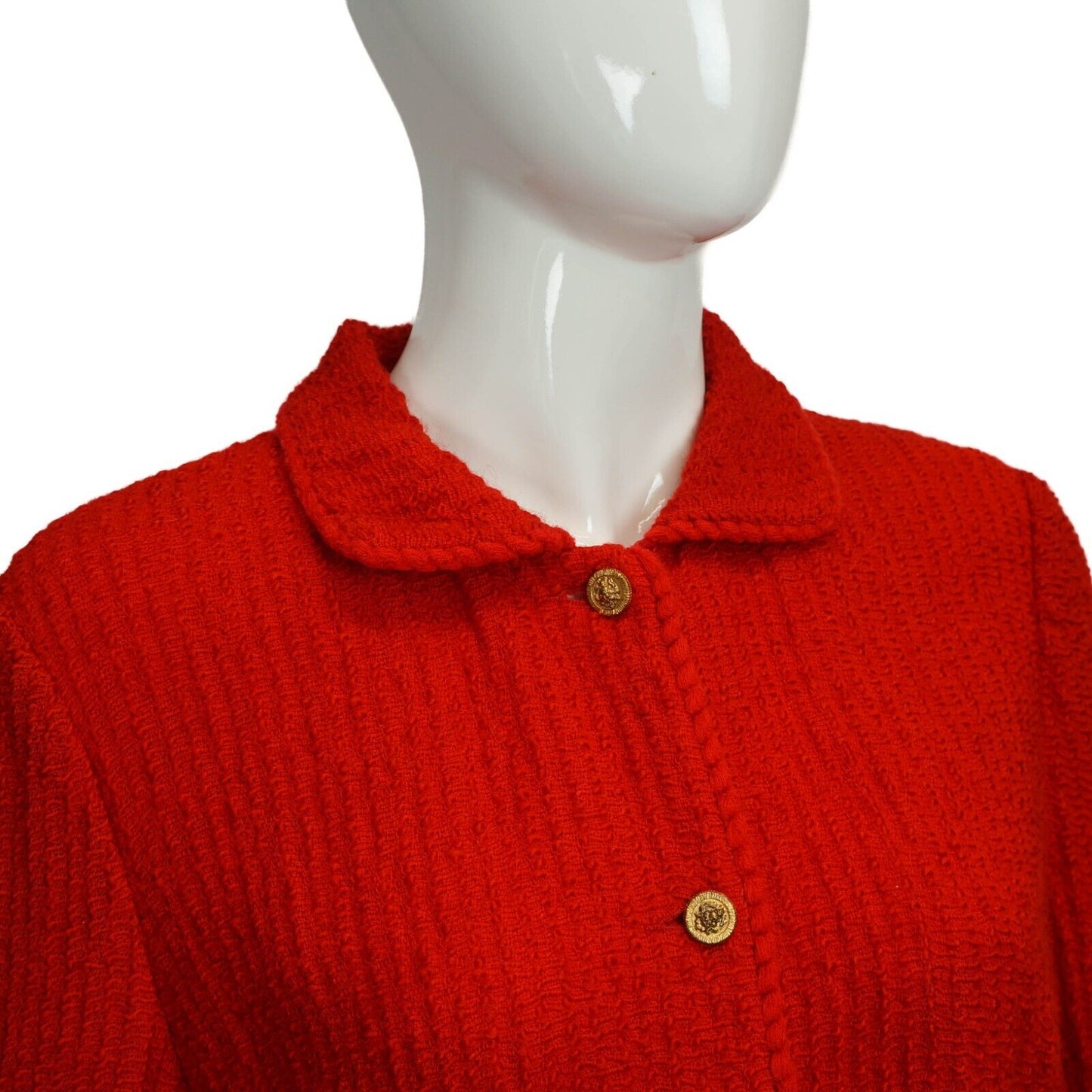 CHANEL Boutique 19781985 Red Tweed Cropped Jacket  Skirt Suit Vintage