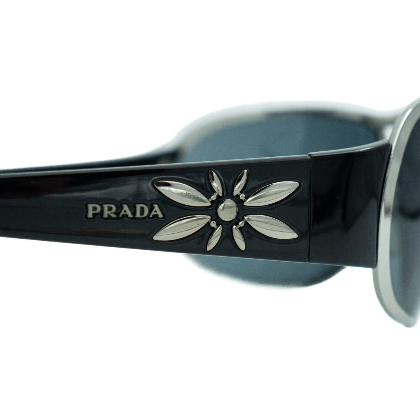 PRADA SPR 56G Flower Logo Black Sunglasses Vintage 00s